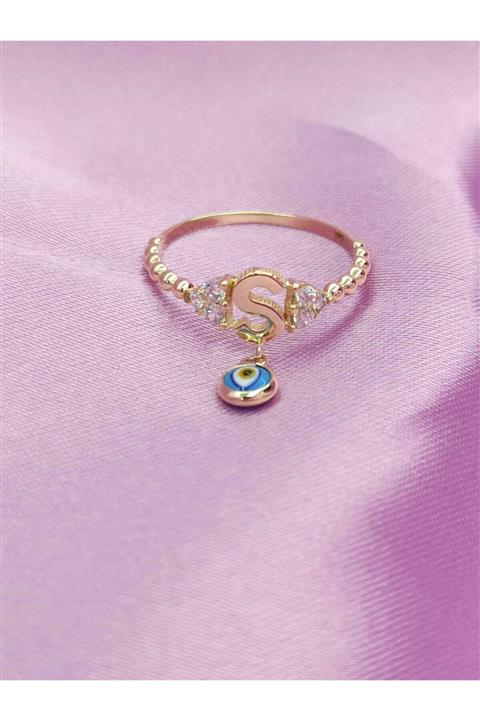 DRNGOLDJEVELLERY Nazar Boncuklu Harf Yüzük