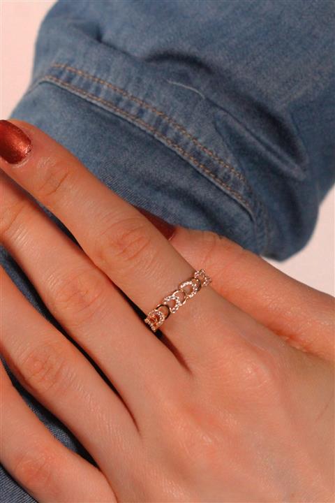 Adil İdil Kuyumculuk Taşlı Halat Model Eklem Yüzüğü