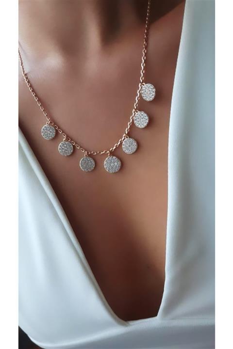 shesra Vıp Taşlı Pul Detay Kolye