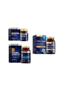 Nutraxin Kolajen Takviyesi 1050 Mg 30 Tablet + B Vitamin Complex 60 Tablet + Biotin 5000 Mcg 30 Tablet