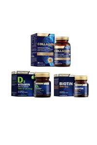 Nutraxin Hidrolize Kolajen 1050 Mg 30 Tablet+ Biotin 5000mcg 30 Tablet+d3 Vitamini 120tablet