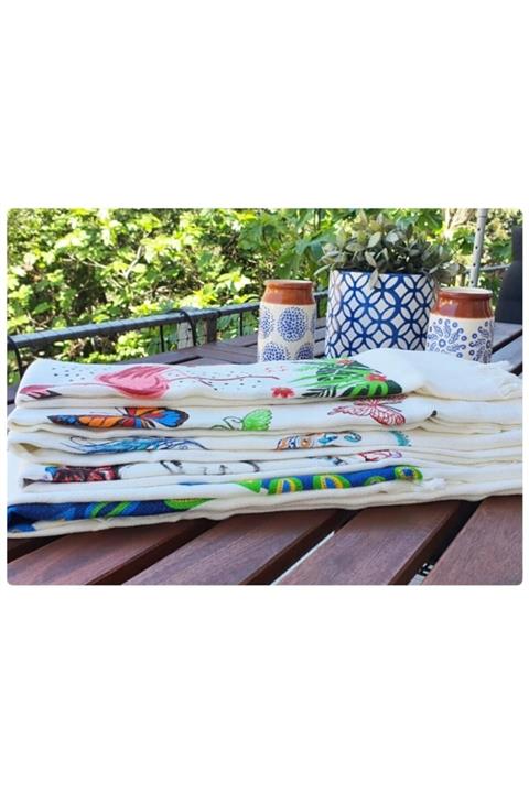 Lory İstanbul Tavuskuşu Desenli Pareo & Şal 80x150 Cm