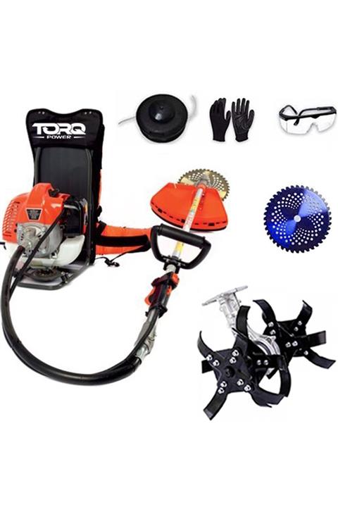 TORQ POWER Akrobat Aparatlı Xtorq 9500 Dc Motor 6.2 Hp Turbo Benzinli Sırt Tipi Ot Biçme Tırpanı