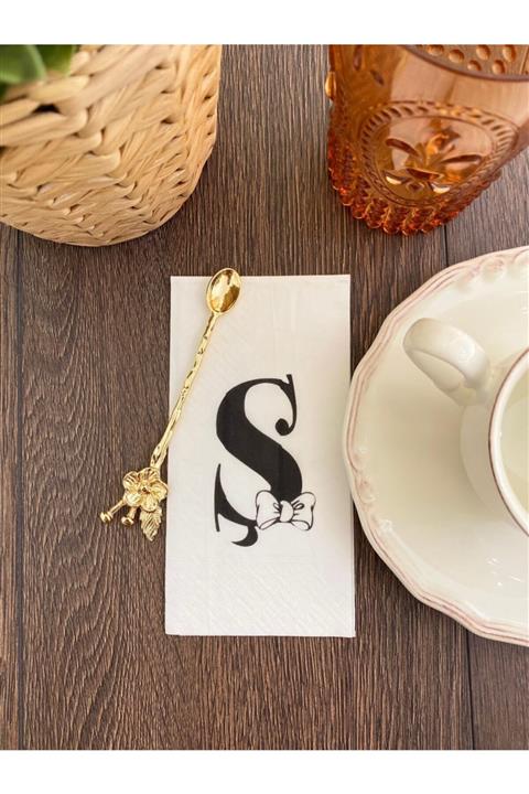 busrasdesign Ş Harfi Sunum Peçetesi 20'li