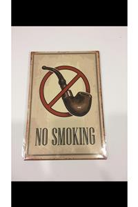 çıpacı Retro Ahşap Eskitme Görünümlü Duvar Panosu No Smoking Tabela Plaka