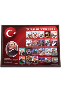 AKYAZI Eğitim Panosu Türk Büyükleri 70x100 0932mdf Çerçeve