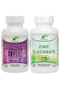 Yurdavit Hidrolize Collagen Kolajen Type Tip 1-2-3 100 Tb Zinc Gluconate Çinko Glukonat 120 Tablet