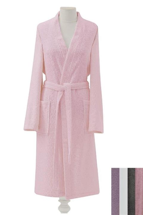 Kristal Pamuklu Bornoz Kimono Beyaz Xl