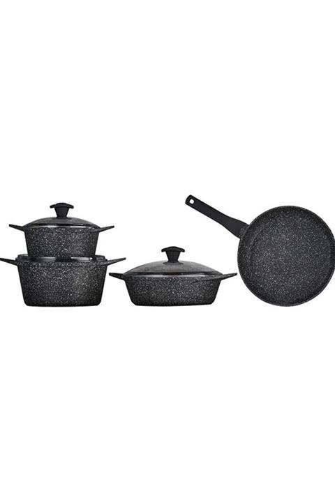 FALEZ Doa Cast Granit Döküm Set 7 Parça-black
