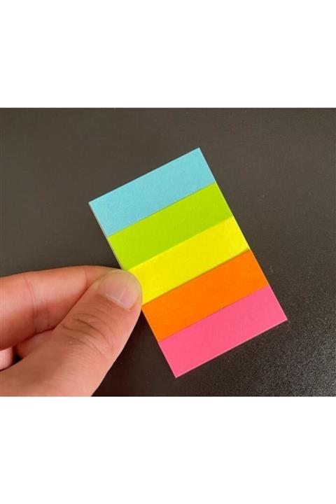 DENGE Neon Renkli Kağıt Ayraç (seperatör, Indeks) 100 Adet'lik Paket