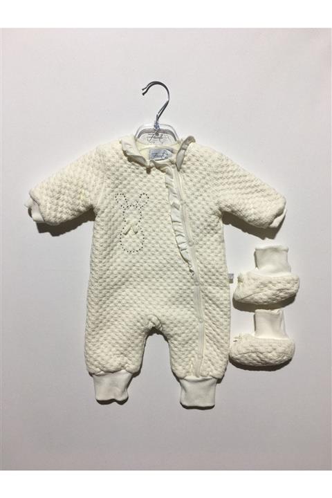 FIORELLA Kız Çocuk Bej Fırfırlı Yaka Tulum