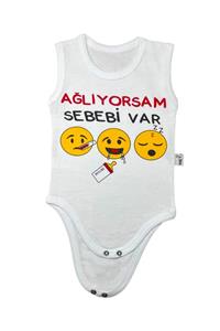 Netmodatasarım Bebek Zıbın %100 Pamuklu Body Zıbın Büyük Yaş Zıbın 4 Yas Agliyorsam Sebebi Var Yazili