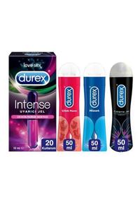 Durex Extreme Jel + Intense Uyarıcı Jel + Play Kayganaştırıcı Jel Hisset & Çilek