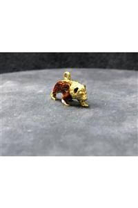 Ercan Kuyumculuk Unisex Sarı 14 Ayar 2,6 Gram Mineli Boz Ayı Kolye Ucu