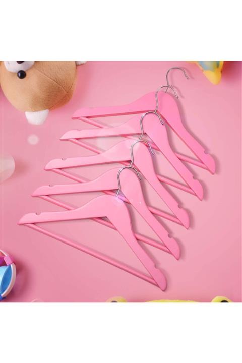 Hepsi 1 Group Pembe Ahşap Çocuk Elbise Ve Bebek Askısı 24 Adet 1.kalite