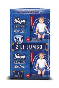 Sleepy Jeans Külot Bez 5 Beden Junior 2'Li Jumbo 48 Adet (11-18Kg)