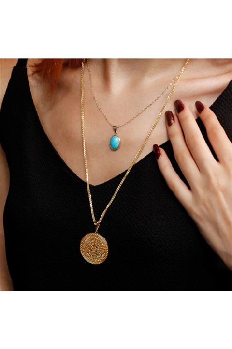 Barok Diamond Allahın 99 Ismi Altın Kolye 14k