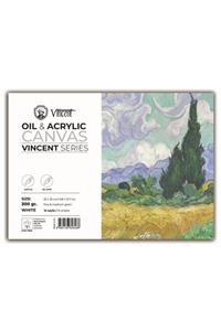 Vincent Vıncent Oıl Acrylıc Canvas Whıte 300gr 25cmx35cm 10 Sayfa Yağlı Ve Akrilik Boya Defteri