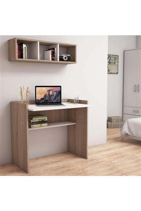 Bimossa V1020 Nakşidil Raflı Çalışma Masası Ceviz/