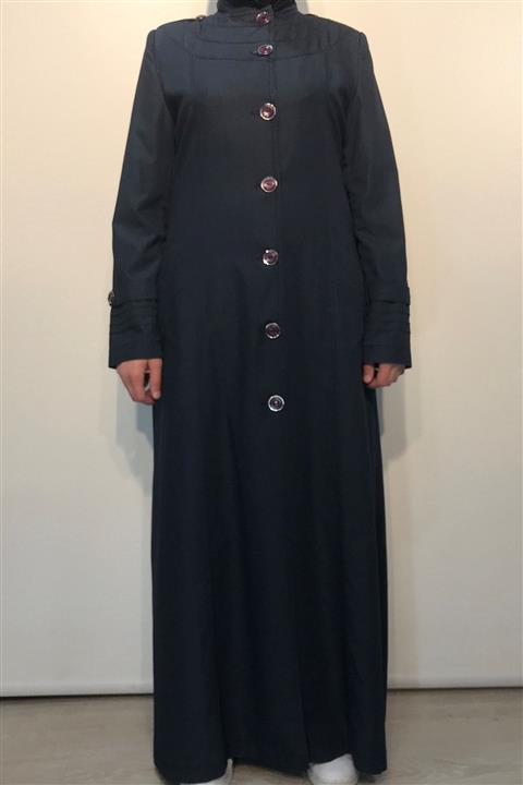 BERRİNMİLLA Kadın Mavi Kot Tesettür Pardesü