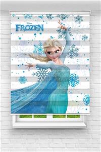 Güneş Halı ve Perde Elsa Frozen Logolu Baskılı Perde  Çocuk Odası Perdesi  Stor Zebra Perde