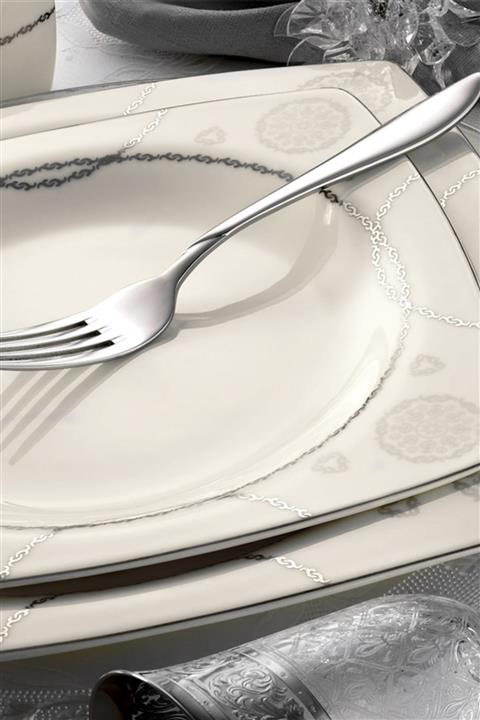 Kütahya Porselen Bone Mare 62 Parça 9676 Desenli Yemek Takımı Bnmr62Yt9676