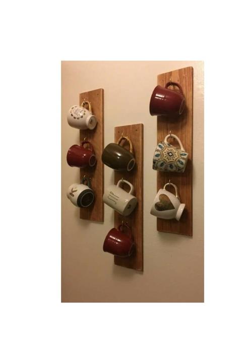 Darga Wood Ahşap Duvar Kupa Askılık Tekli