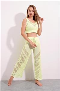 CHUBA Kadın Açık Yeşil New Summer Triko Pantolon Plaj Takım 21s701