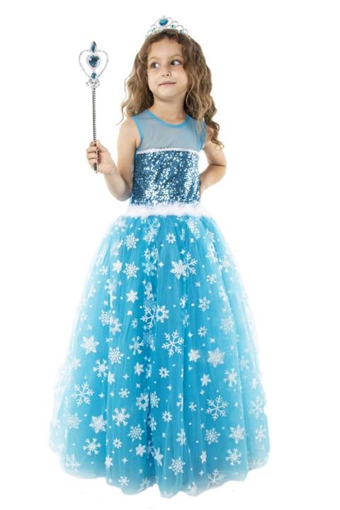 Moda Sitesi Elsa Kostüm Kabarık Elsa Elbisesi Özel Üretim