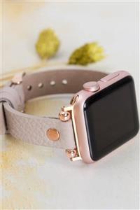 vagave Apple Watch Uyumlu Kadın Deri Kordon Bej Slim 38 40 41 mm