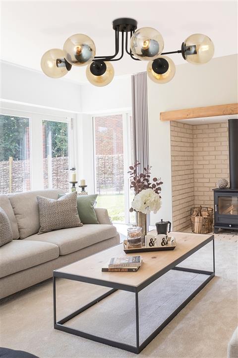 Apliqa Tanyer 6lı Siyah Salon Avize