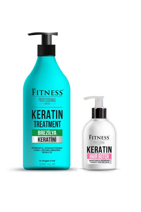 Fitness Professional Saç Düzleştirici Keratin Bakımı Brezilya Fönü 1000 ml ve Hair Botox 250 ml