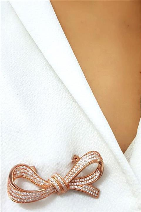 OSESHOP Fiyonk Figürlü 925 Ayar Gümüş Yaka Iğnesi