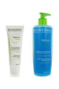 Bioderma Sebium Hydra Cream 40 ml Sebium Yıkama Jel 500 ml Akne Bakım Seti 20191124001