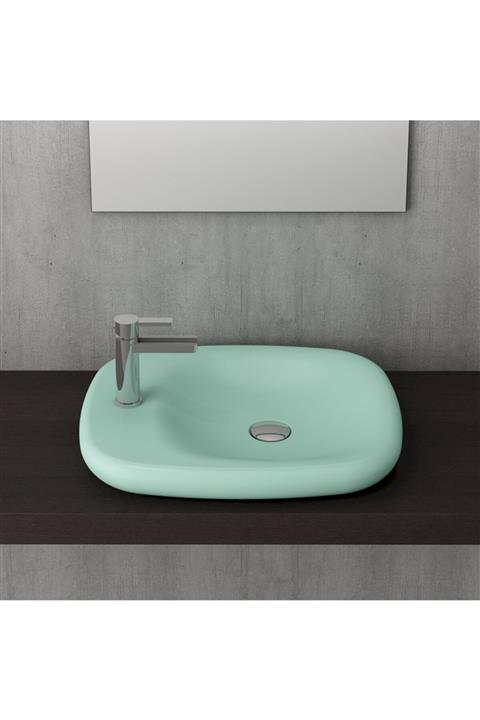 Bocchi Fenıce Çanak Lavabo 54 Cm - Mat Mint Yeşil