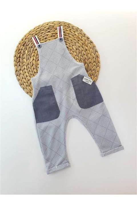 petekıds Erkek Bebek Gri Cepli Salopet