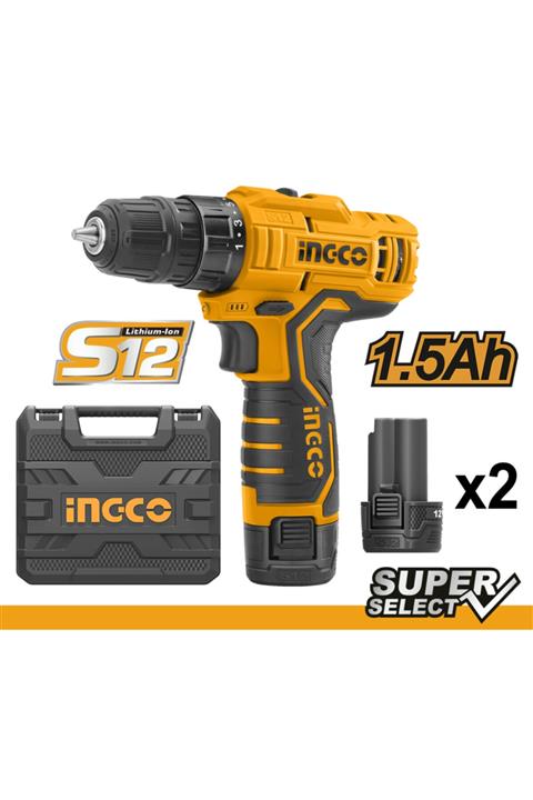 Ingco Cdlı12325 12v 1,5 A Çift Akülü Şarjlı Vidalama