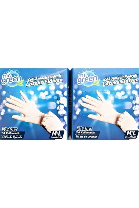 Mr Green Pudralı Lateks Eldiven Mr.green 100 Adet
