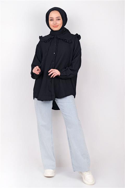 LOCCO Bebe Yaka Gomlek Sıyah
