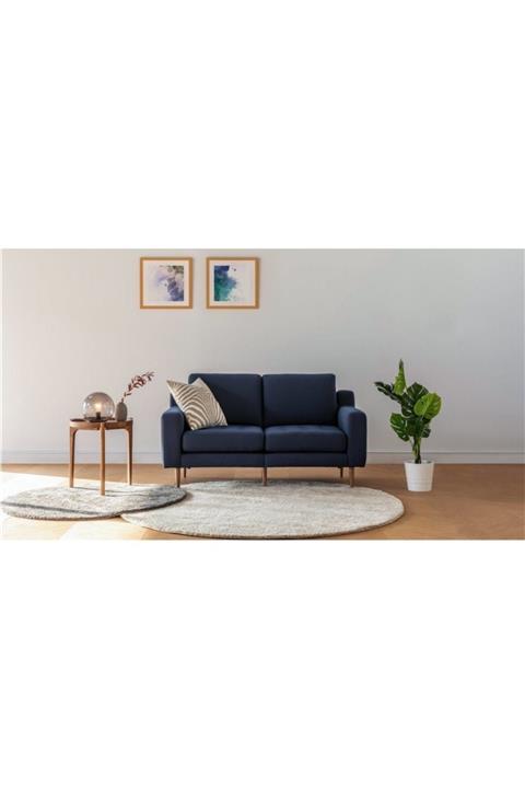 Vivense NORMOD LACİVERT İKİLİ KOLTUK-Ahşap Ceviz Ayak