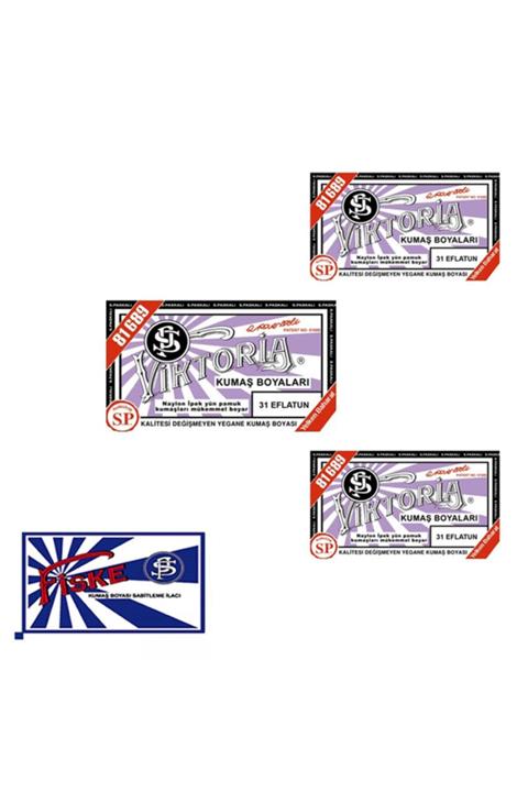 Viktoria Eflatun Kumaş Boya 3 Adet