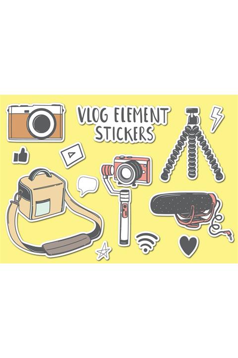 Ünsal Desing Vlog Ekipmanları - Fotoğraf Makinesi - Mikrafon - Tripot - Laptop-ajanda-tablet- Sticker