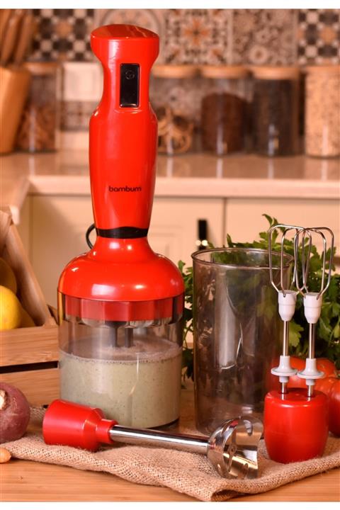 Bambum Monster - 900 Watt 3'lü Kırmızı Blender Seti