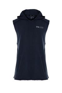 Gymlegend Erkek Lacivert Pamuklu Kapüşonlu Kolsuz Sweatshirt Hoodie