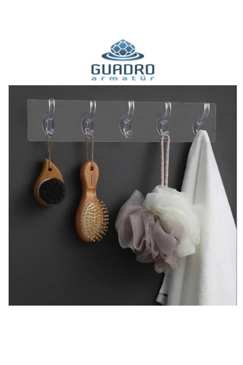 Guadro Armatür Şeffaf Kendinden Yapışkanlı Kapı Arkası Askısı