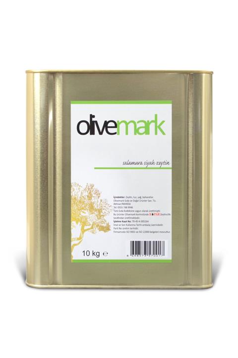 olivemark Doğal Salamura Siyah Sele Zeytin Gemlik Teneke 10 Kg