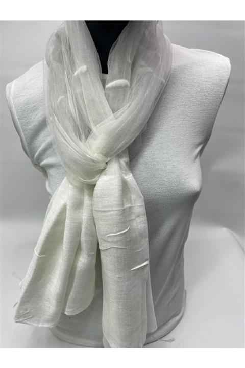 Bahtiyar İpek Kadın Beyaz Şal