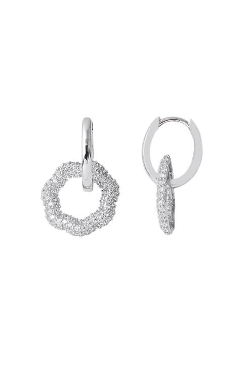 Bilezikci Sarkaç Papatya Beyaz Altın Küpe