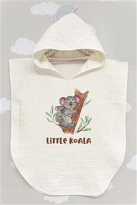 BabyLimon Little Koala 4 Kat Müslin Kapüşonlu Panço - For Baby Serisi