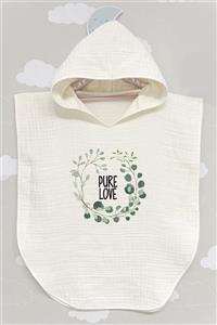 BabyLimon Pure Love 4 Kat Müslin Kapüşonlu Panço For Baby Serisi